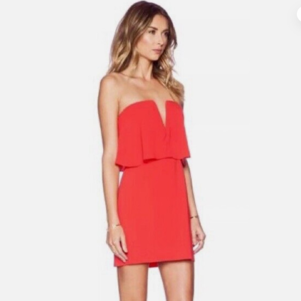 BCBGMAXAZRIA Short Red Dress - Front Slit